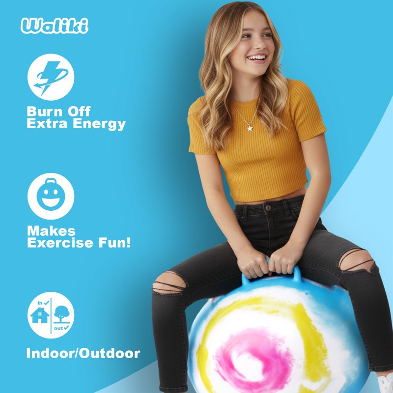 WALIKI Hopper Ball for Teens | 22-Inch Jumping Sit and Bounce Ball | Hop Ball for Outdoor Fun & Tie Dye - Image 2